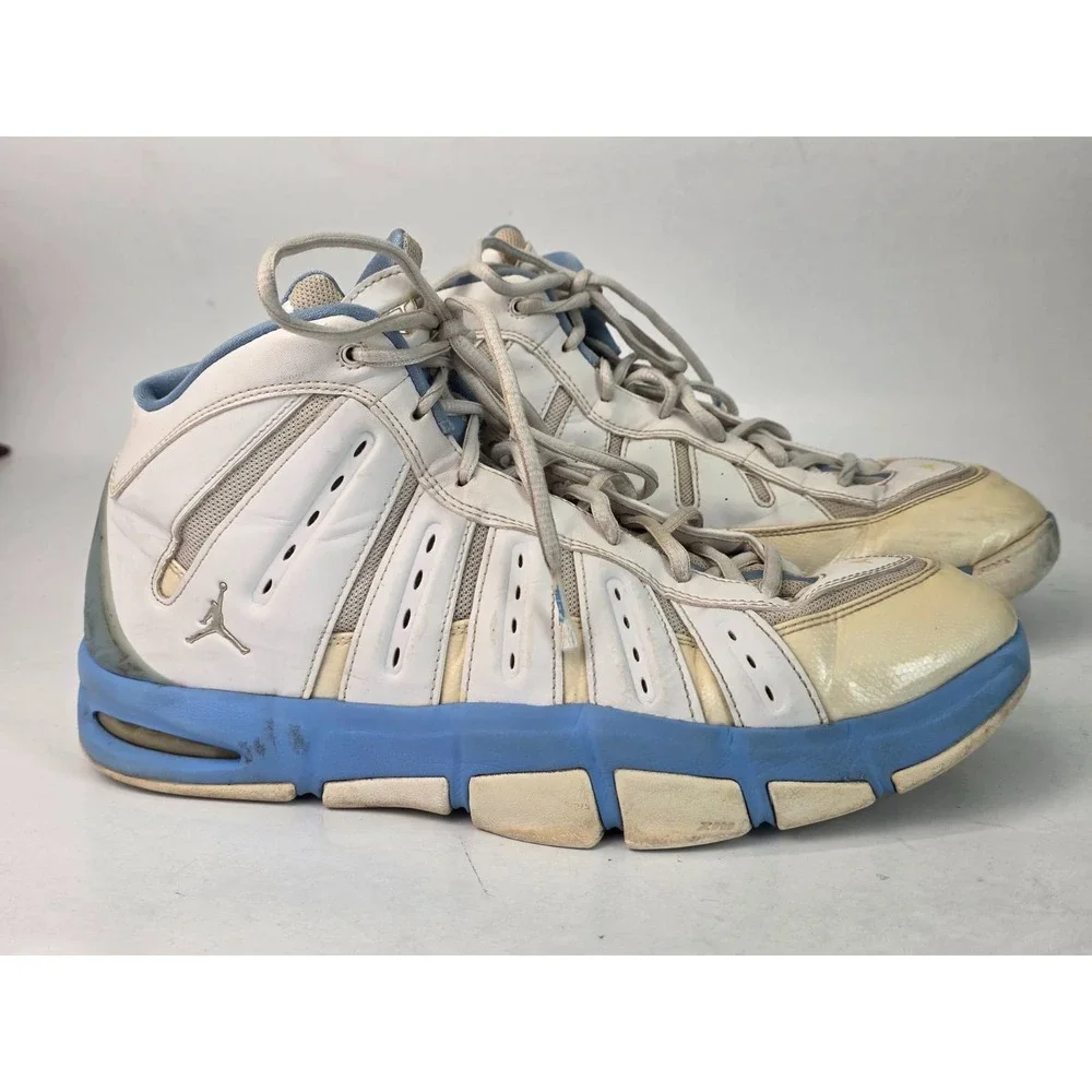 Jordan Melo M7 Carmelo Men's Sneakers Size 12 White Blue Basketball Shoes
